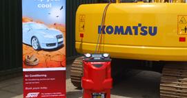 Komatsu air conditioning re-gas and testing 